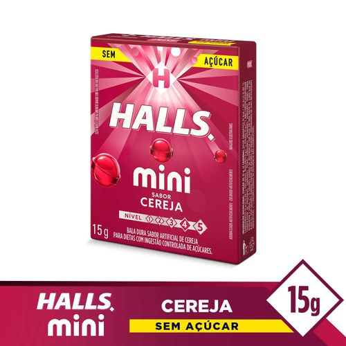 Bala mini sabor cereja sem açúcar 15g - Halls