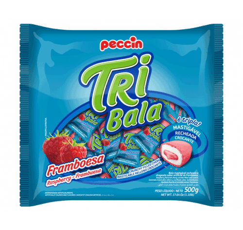 bala sabor Framboesa Pacote com 500g - Tribala