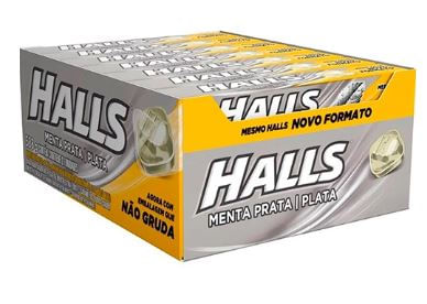 Bala sabor menta prata caixa com 21 unidades de 28g - Halls