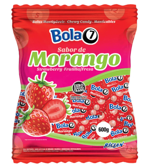 Bala sabor morango com 600g - Bola 7