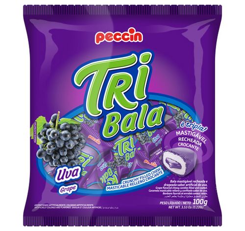 Bala sabor Uva Pacote com 500g - Tribala