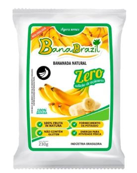 Bananada natural Zero pacote com 10 unidades - BanaBrazil