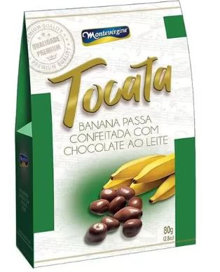 Bananas passas confeitadas com chocolate ao leite 80g - Tocata