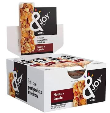 Barra de cereal com nozes e canela caixa com 12 unidades de 30g - Nuts&Joy