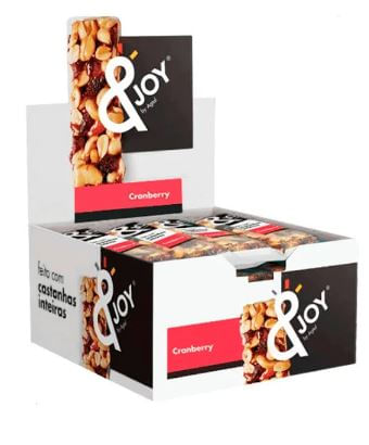 Barra de cereal de cranberry caixa com 12 unidades de 30g - Nuts&Joy