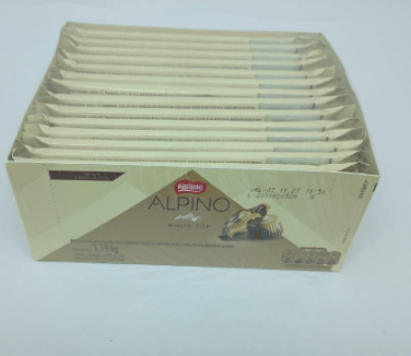 Barra de chocolate ao Leite com chocolate branco caixa com 14 unidades de 85g - Alpino