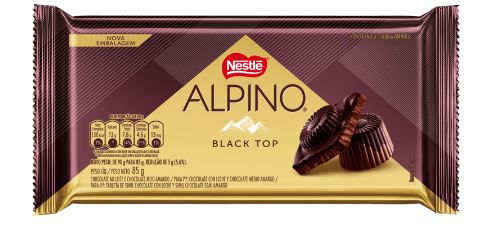 Barra de chocolate ao leite e meio amargo 85g - Alpino