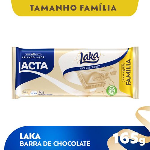 Barra de chocolate branco com 165g - Laka