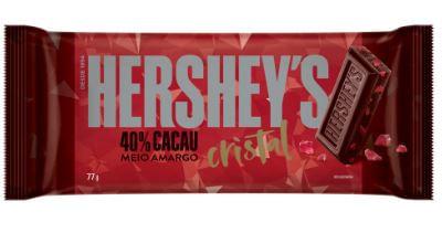 Barra de chocolate sabor meio amargo 40% cacau com cristais 77g - Hershey's