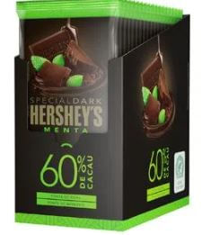 Barra de chocolate special dark 60% cacau sabor menta caixa com 12 unidades de 85g - Hershey's