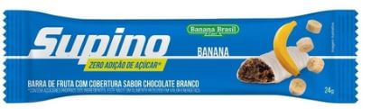 Barra de frutas com cobertura de chocolate branco sabor Banana Zero açúcar 24g - Supino