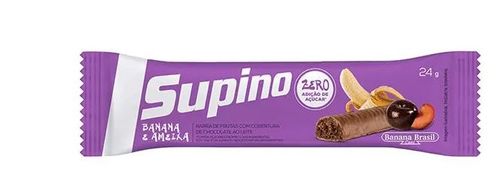 Barra de frutas com cobertura de chocolate sabor Banana e Ameixa 24g - Supino