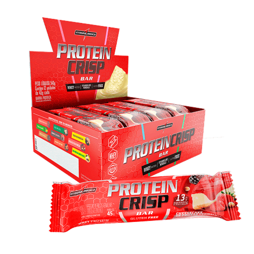 Barra sabor Cheesecake de Frutas Vermelhas caixa com 12 unidades de 45g - Integral Médica Crisp Bar