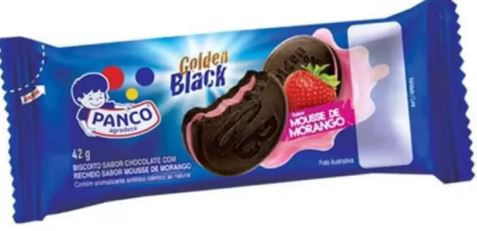 Biscoito golden black sabor morango 42g - Panco