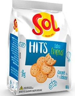 Biscoito Hits salgado sabor original  80g - Sol