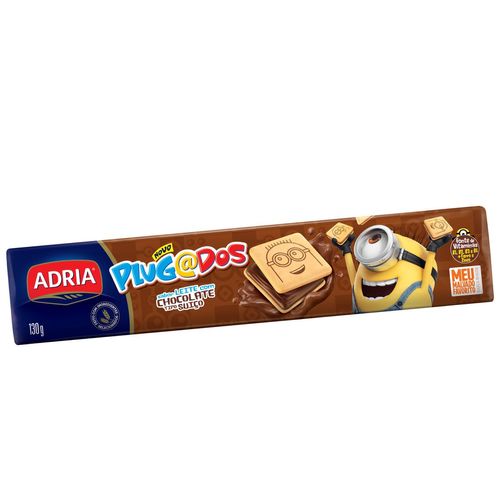Biscoito recheado Plugados Quadrado sabor Chocolate 130g - Adria