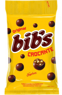 Flocos de arroz crocante coberto com chocolate ao leite  40g - Bib's