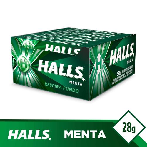 Bala sabor Menta caixa com 21 unidades de 28g - Halls