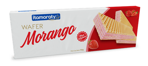 Wafer sabor Morango Pacote com 110g - Itamaraty