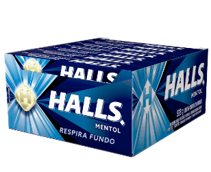 Bala sabor Mentol caixa com 21 unidades de 28g - Halls