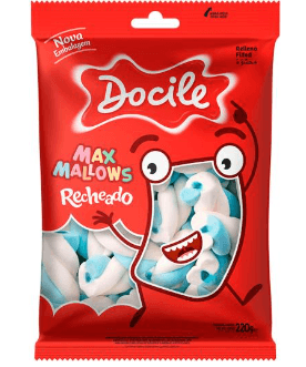 Maxmallows azul recheado com 220g - Docile