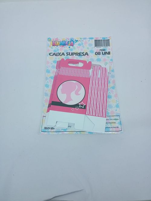 Caixa Surpresa  da Barbie Pink com 8 unidades-Aquarela