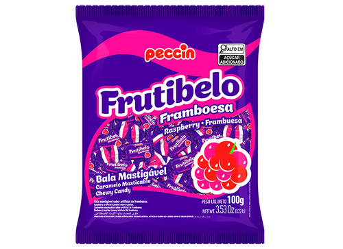 Bala mastigável Frutibelo sabor framboesa 600g - Peccin