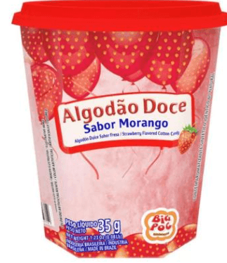 Pote de algodão doce sabor morango 35g - Big Poc