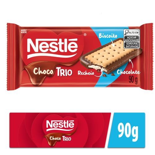 Chocolate Com Biscoito sabor Baunilha kit com 4 unidades de 90g - Nestle