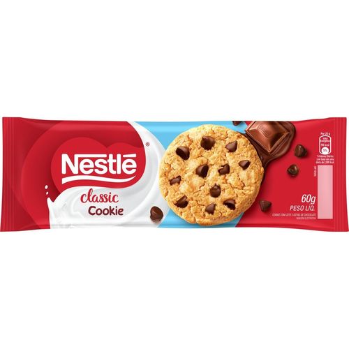 Cookies Classic Baunilha com gotas de chocolate ao leite 60g - Nestle