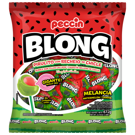 Pirulito Gigante com recheio de chicle sabor Melancia com 672g- Blong