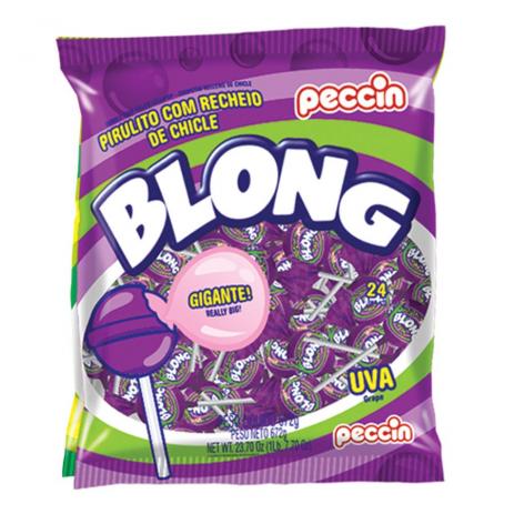 Pirulito Gigante com recheio de chicle sabor Uva com 672g- Blong