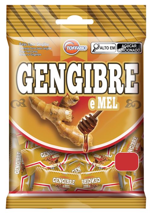 Bala Gengibre e Mel pacote com 500g - Toffano