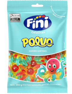 Bala gelatina Polvo pacote com 250g - Fini