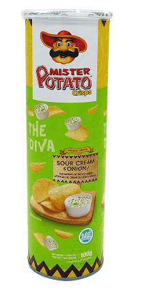 Batata sabor creme de leite e cebola com 100g - Mister Potato crisps