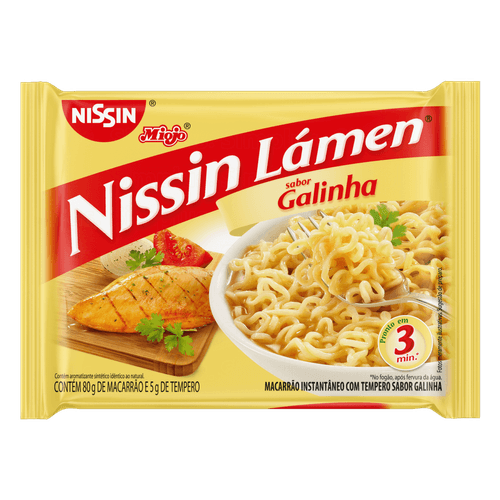 Macarrão instantâneo com tempero sabor galinha - Nissin