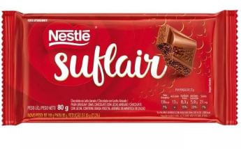 Barra de chocolate ao Leite aerado com 80g - Suflair