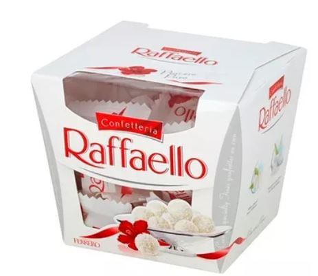 Bombom com recheio cremoso de amêndoa coberto com coco - Raffaello