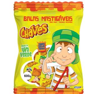 Bala mastigável  do Chaves sabor uva verde 600g - Riclan