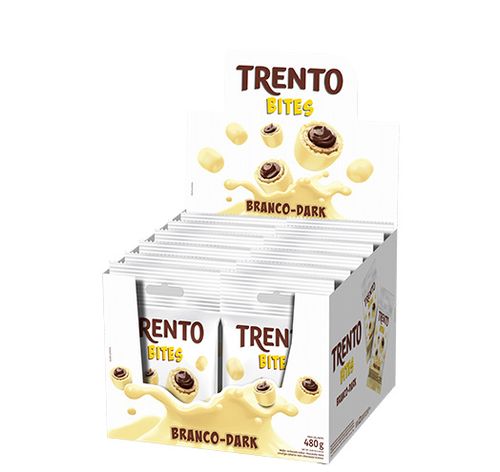 Chocolate branco Dark caixa com 12 unidades de 40g - Trento Bites