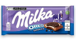 Chocolate ao Leite com recheio sabor baunilha com biscoito oreo 92g - Milka