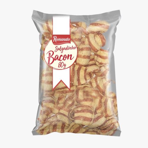 Salgadinho de milho sabor bacon com 80g - Romanato