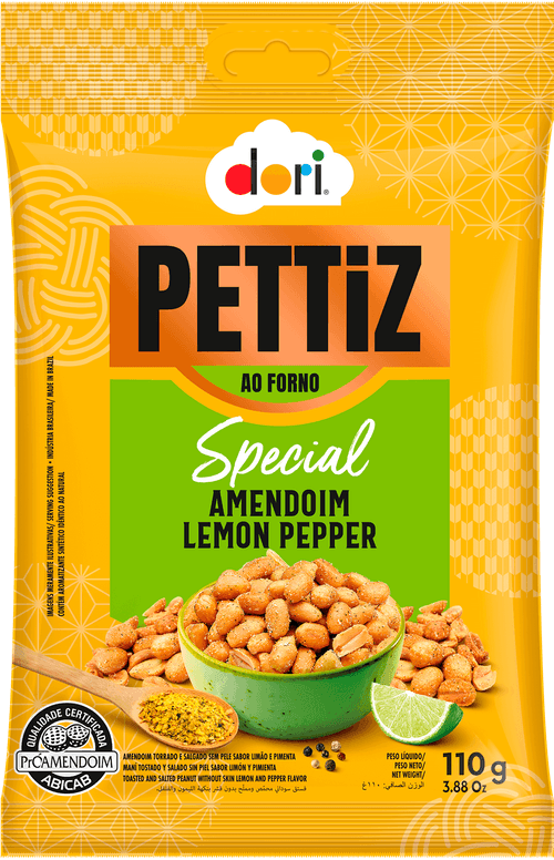 Amendoim sabor lemon pepper 110g - Pettiz