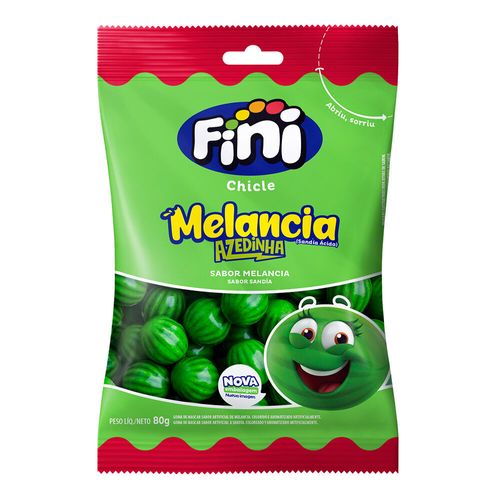 Chicle Sabor Melancia Pacote com 80g - Fini