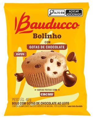 Bolinho com gotas de chocolate ao leite caixa com 16 unidades de 40g - Bauducco