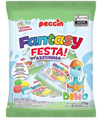 Bala Fantasy Festa! Azedinha sabor frutas sortidas pacote com 235g - Peccin