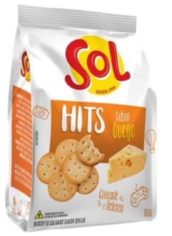 Biscoito Hits salgado sabor queijo 80g - Sol