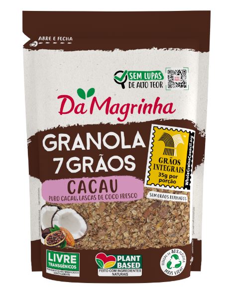 Granola 7 grãos Cacau e lascas de coco 250g  - Da Magrinha