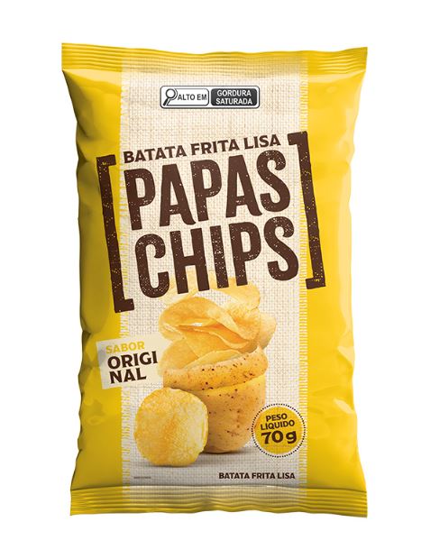 Batata sabor original Pacote com 70g - Papas Chips