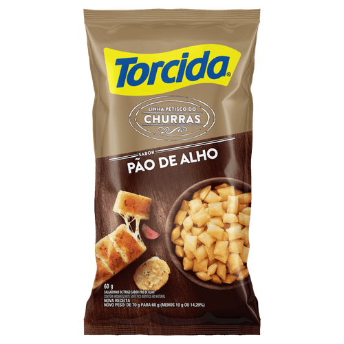 Salgadinho Lucky sabor pão de alho com 60g - Torcida